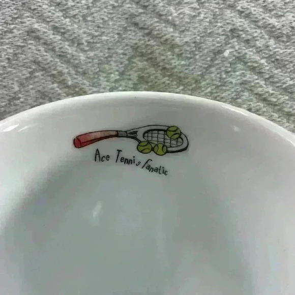 History And Heraldry "Ace Tennis fanatic" Mug/Cup Fine Porcelain 4" Green - Picture 6 of 7